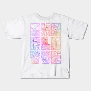 Charlotte, USA City Map Typography - Colorful Kids T-Shirt